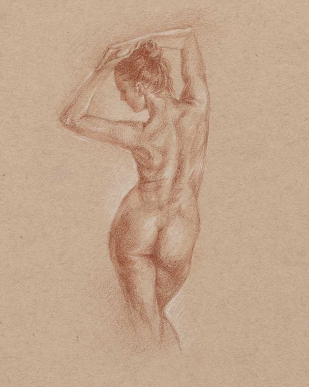 Harper Ethan Standing Figure Study I Figurativo cm91X73 Immagine su CARTA TELA PANNELLO CORNICE Verticale