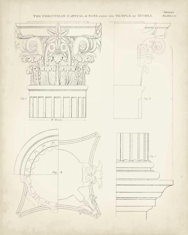 Kelly Thomas Greca e romana Architettura I europeo cm91X73 Immagine su CARTA TELA PANNELLO CORNICE Verticale