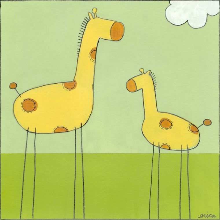 Vess June Erica Stick leg Giraffe I Animali & Natura cm54X54 Immagine su CARTA TELA PANNELLO CORNICE Quadrata