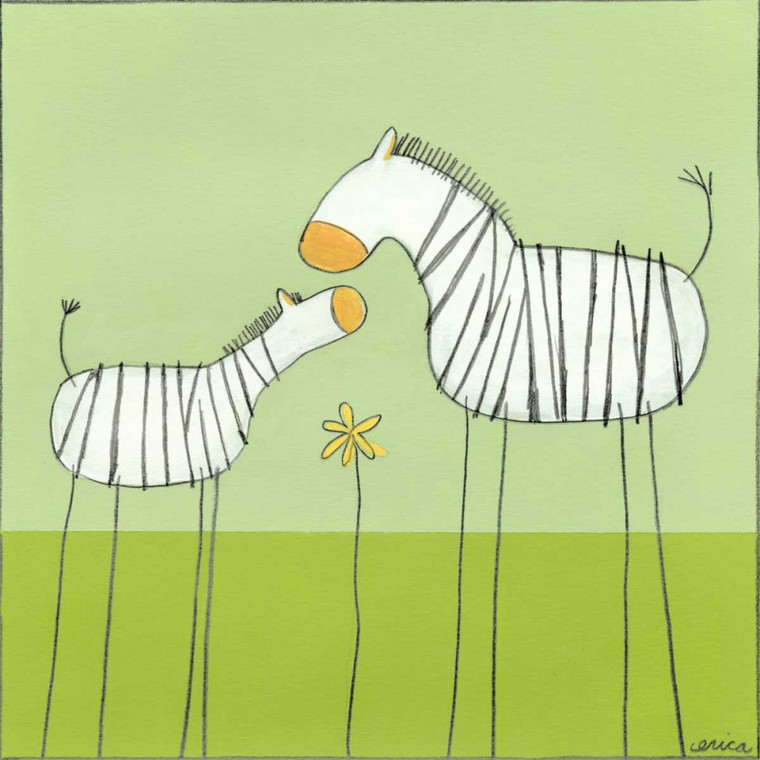 Vess June Erica Stick leg Zebra II Animali & Natura cm54X54 Immagine su CARTA TELA PANNELLO CORNICE Quadrata