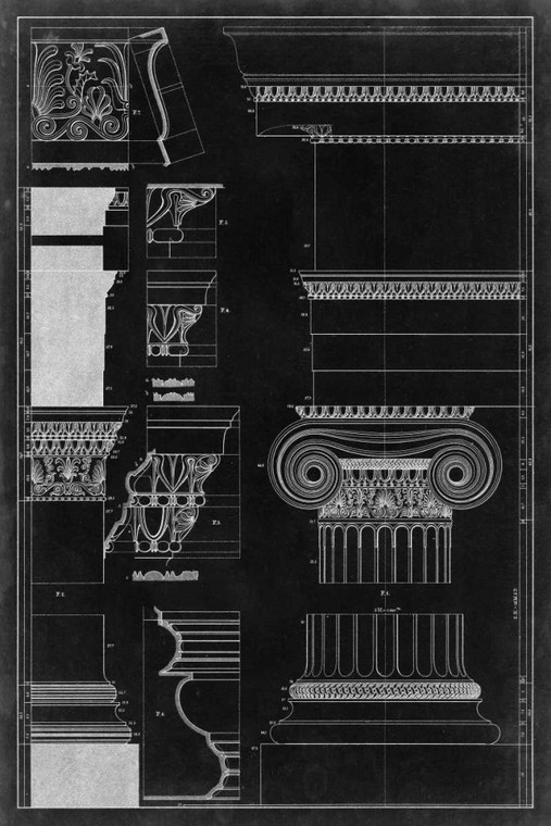 Vision Studio Graphic Architettura II Architettura cm109X73 Immagine su CARTA TELA PANNELLO CORNICE Verticale