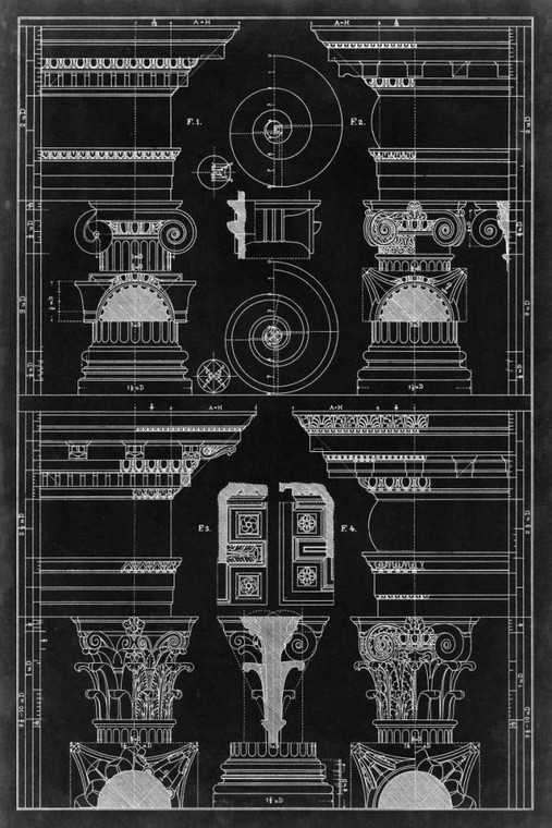 Vision Studio Graphic Architettura V Architettura cm109X73 Immagine su CARTA TELA PANNELLO CORNICE Verticale