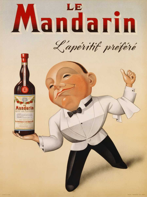 Anonymous Le Mandarin EAperitif préfère LS 1932 Vintage ? cm111X84 Immagine su CARTA TELA PANNELLO CORNICE Verticale