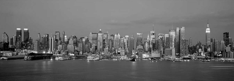 Berenholtz Richard Manhattan Skyline NYC fotografia cm70X205 Immagine su CARTA TELA PANNELLO CORNICE Orizzontale