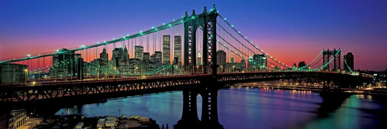 Berenholtz Richard Manhattan Bridge e skyline posti cm68X210 Immagine su CARTA TELA PANNELLO CORNICE Orizzontale