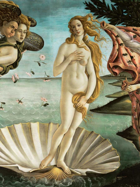 Botticelli Sandro La nascita di Venere (detail) europeo cm100X76 Immagine su CARTA TELA PANNELLO CORNICE Verticale