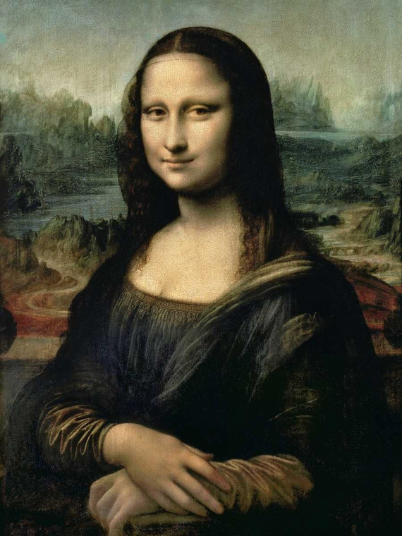 da Vinci Leonardo Monna Lisa Tradizionale cm111X84 Immagine su CARTA TELA PANNELLO CORNICE Verticale