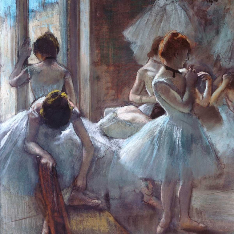 Degas Edgar  ballerini Figurativo cm77X77 Immagine su CARTA TELA PANNELLO CORNICE Quadrata