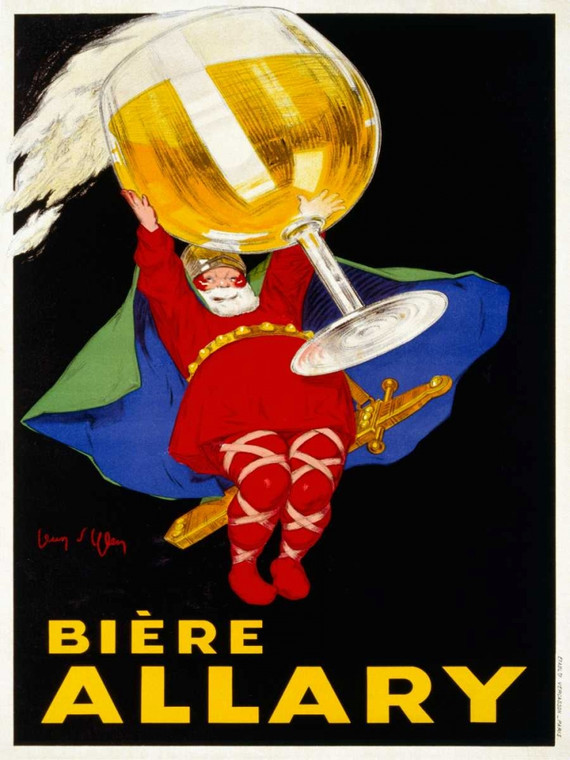 DYlen Jean Birre Allary 1928 Vintage ? cm111X84 Immagine su CARTA TELA PANNELLO CORNICE Verticale