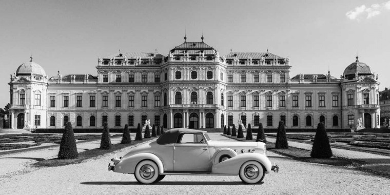 Gasoline Images Al Palazzo del Belvedere, Vienna fotografia cm76X153 Immagine su CARTA TELA PANNELLO CORNICE Orizzontale