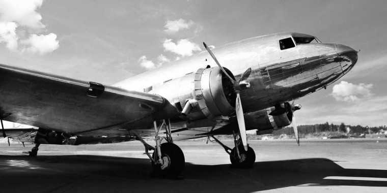 Gasoline Images aereo d'epoca fotografia cm84X171 Immagine su CARTA TELA PANNELLO CORNICE Orizzontale