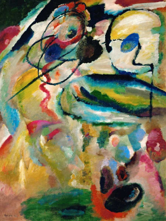 Kandinsky Wassily Composizione Astratto cm111X84 Immagine su CARTA TELA PANNELLO CORNICE Verticale