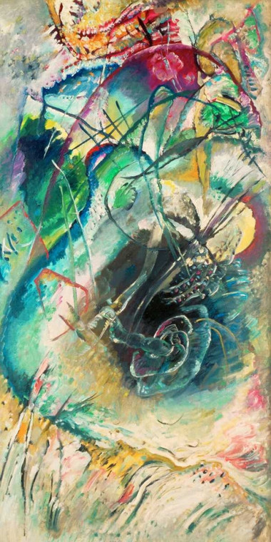Kandinsky Wassily Improvvisazione Untitled Astratto cm171X84 Immagine su CARTA TELA PANNELLO CORNICE Verticale