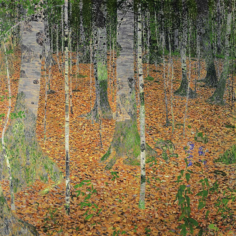 Klimt Gustav Il legno di betulla Natura cm77X77 Immagine su CARTA TELA PANNELLO CORNICE Quadrata