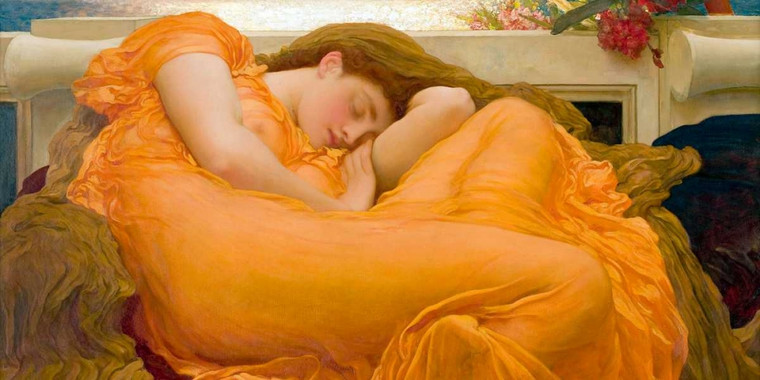 Leighton Frederic Flaming giugno (particolare) Figurativo cm76X153 Immagine su CARTA TELA PANNELLO CORNICE Orizzontale