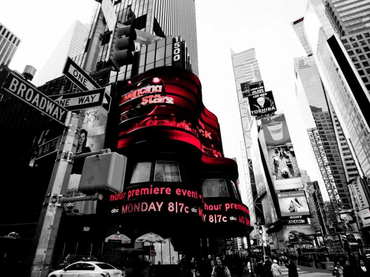 Ludo H. Crossroads Times Square NYC fotografia cm84X111 Immagine su CARTA TELA PANNELLO CORNICE Orizzontale