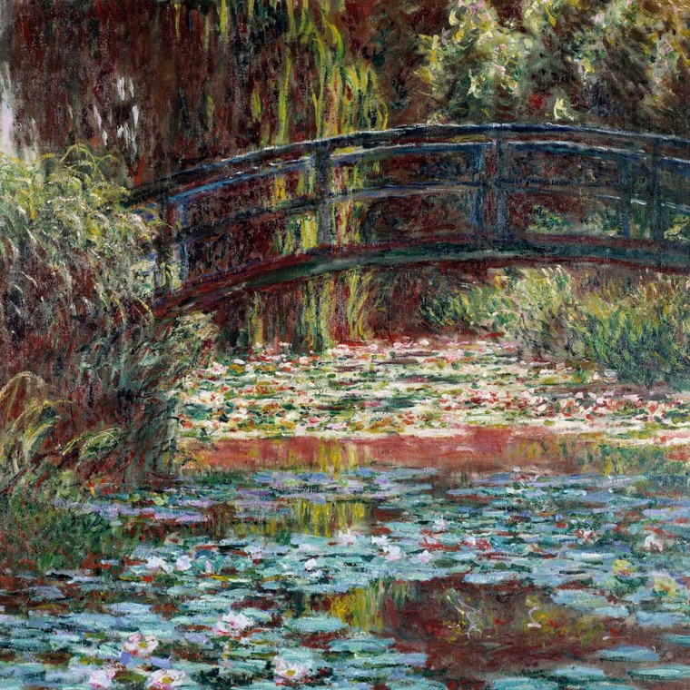 Monet Claude The Water Nympheas Giverny Paesaggio cm77X77 Immagine su CARTA TELA PANNELLO CORNICE Quadrata