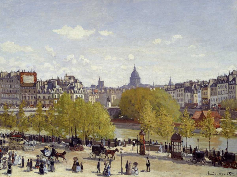 Monet Claude Il Quai du Louvre di Parigi nel 1867 posti cm84X111 Immagine su CARTA TELA PANNELLO CORNICE Orizzontale