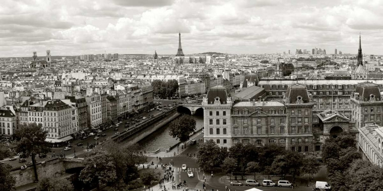 Ratsenskiy Vadim Paris Panorama fotografia cm84X171 Immagine su CARTA TELA PANNELLO CORNICE Orizzontale