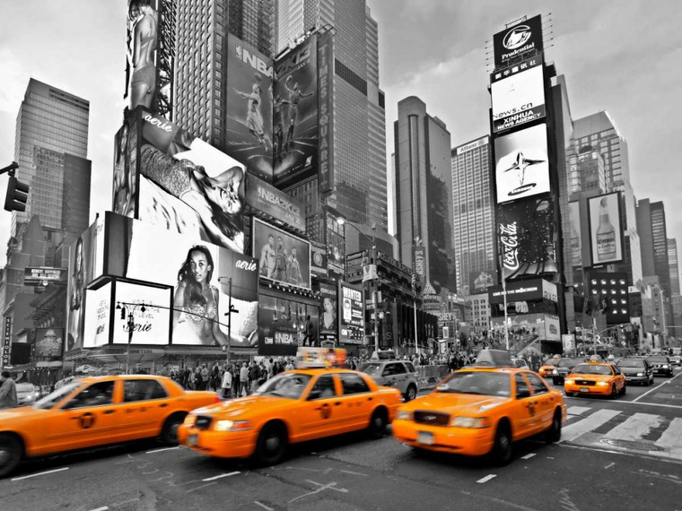 Ratsenskiy Vadim I taxi a Times Square di New York fotografia cm84X111 Immagine su CARTA TELA PANNELLO CORNICE Orizzontale