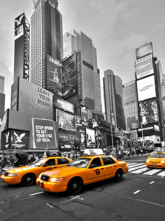 Ratsenskiy Vadim Times Square Traffic fotografia cm111X84 Immagine su CARTA TELA PANNELLO CORNICE Verticale