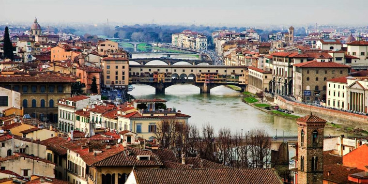 Ratsenskiy Vadim Ponte Vecchio Florence posti cm84X171 Immagine su CARTA TELA PANNELLO CORNICE Orizzontale