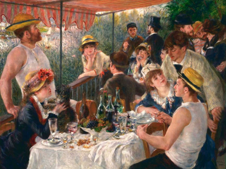 Renoir Pierre Auguste La colazione dei canottieri Paesaggio cm84X111 Immagine su CARTA TELA PANNELLO CORNICE Orizzontale