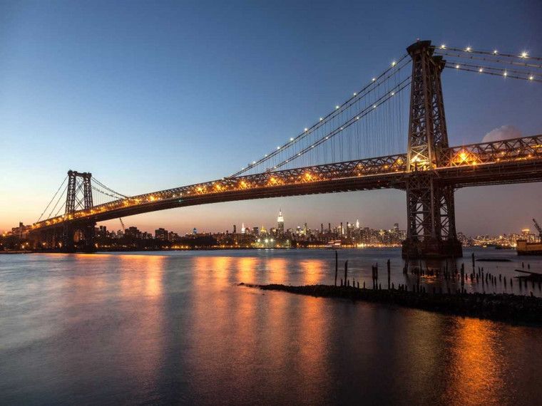Setboun Michel Queensboro Bridge e Manhattan da Brooklyn, New York fotografia cm84X111 Immagine su CARTA TELA PANNELLO CORNICE Orizzontale