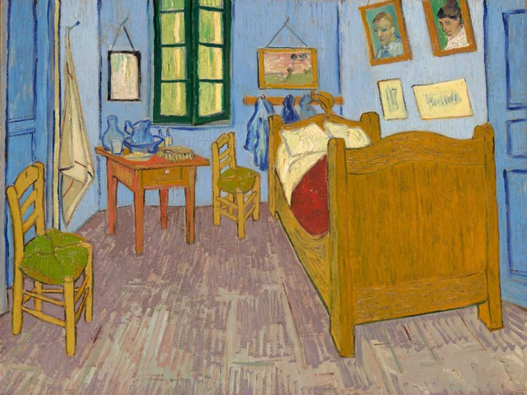 Van Gogh Vincent Camera da letto di Van Gogh ad Arles Letto cm84X111 Immagine su CARTA TELA PANNELLO CORNICE Orizzontale