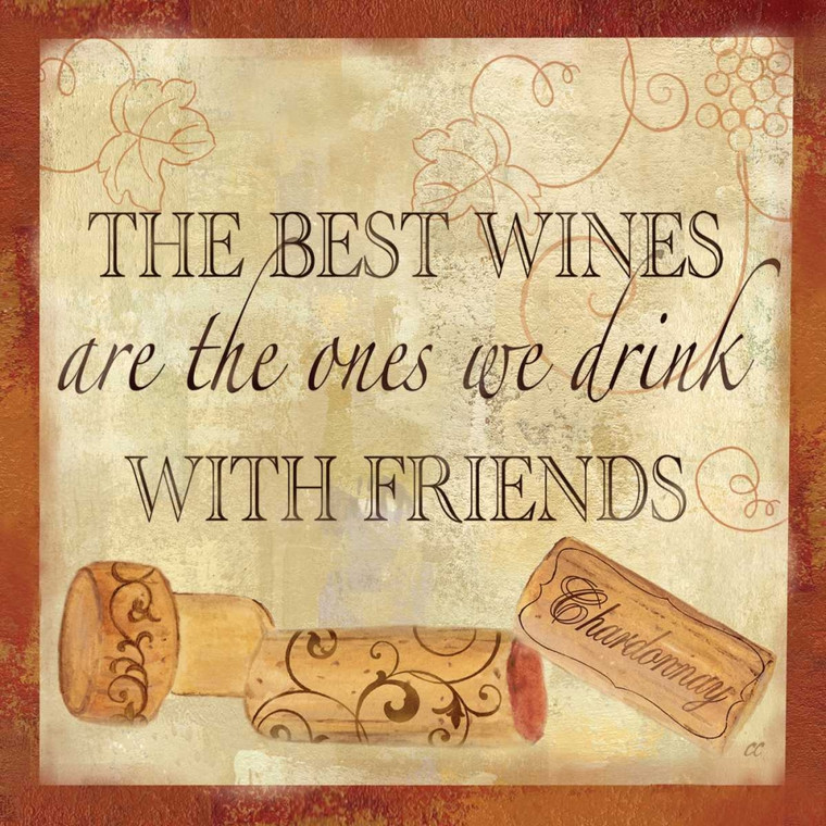 Coulter Cynthia Tappo del vino Sentiment II Inspirational cm54X54 Immagine su CARTA TELA PANNELLO CORNICE Quadrata