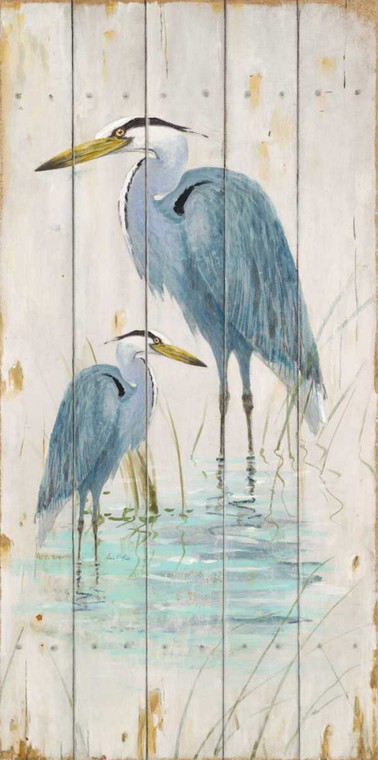 Fisk Arnie Blue Heron Duo Animali cm144X70 Immagine su CARTA TELA PANNELLO CORNICE Verticale