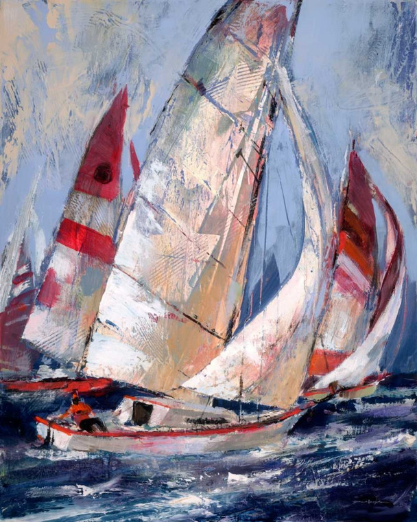 Heighton Brent Aperto Sails I Costiero cm107X85 Immagine su CARTA TELA PANNELLO CORNICE Verticale