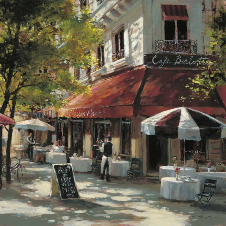 Heighton Brent Cafe Berlotti europeo cm87X87 Immagine su CARTA TELA PANNELLO CORNICE Quadrata