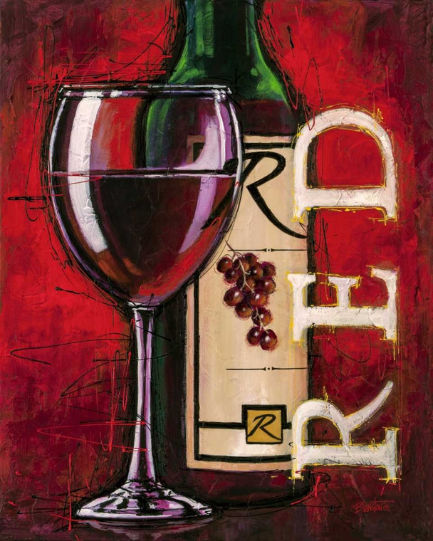 Langton Bruce Red Wine Tasting Spirits cm107X85 Immagine su CARTA TELA PANNELLO CORNICE Verticale