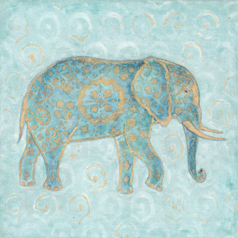 Studio M SAGGEZZA ELEPHANT Animali cm79X79 Immagine su CARTA TELA PANNELLO CORNICE Quadrata