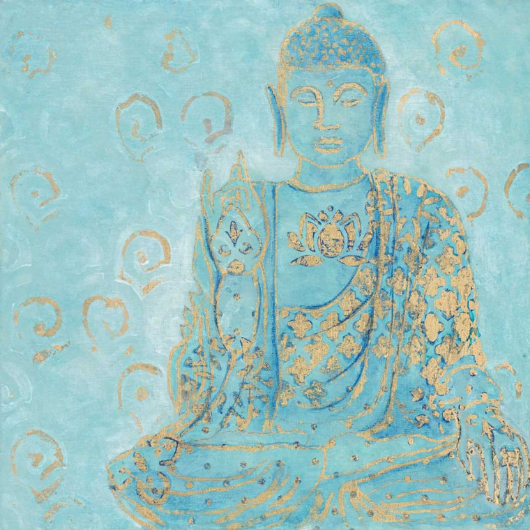 Studio M Wisdon Buddha Globale cm79X79 Immagine su CARTA TELA PANNELLO CORNICE Quadrata