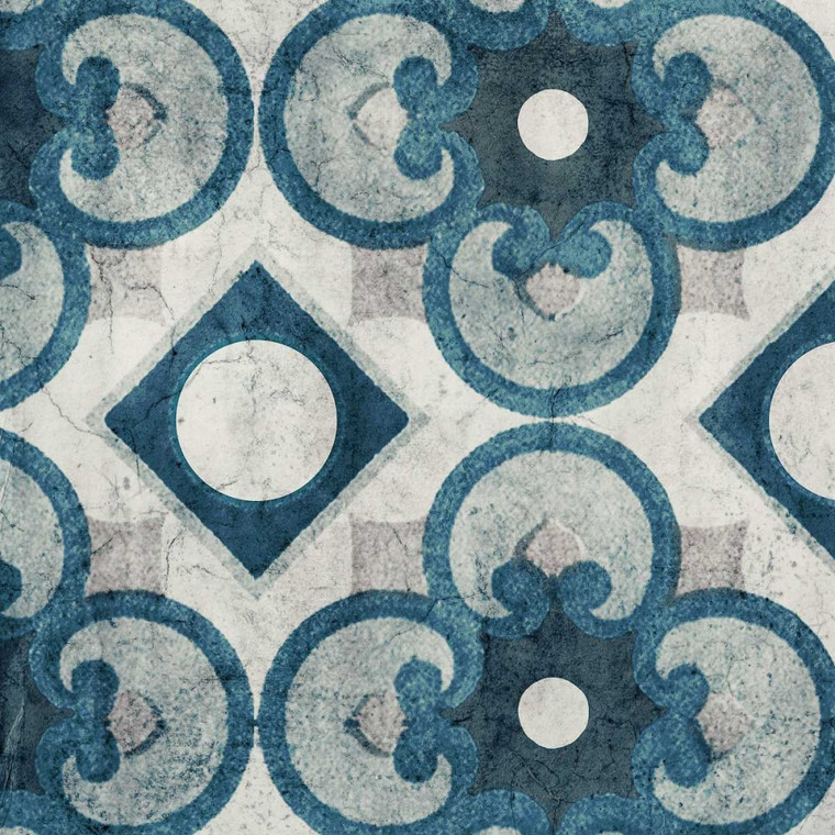 Yamada Morgan Persiana Jewel Blue 3 Patterns cm64X64 Immagine su CARTA TELA PANNELLO CORNICE Quadrata