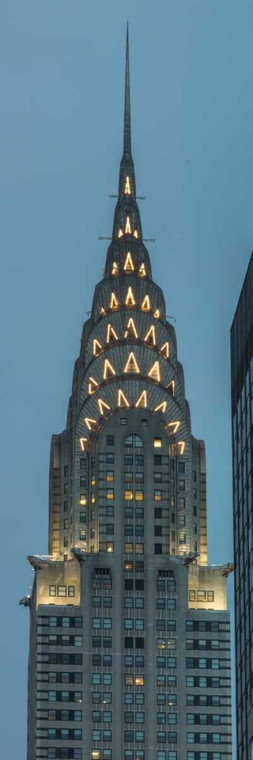 Frank Assaf città Chrysler Building di New York Architettura cm155X50 Immagine su CARTA TELA PANNELLO CORNICE Verticale