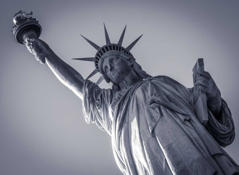 Frank Assaf Statua della Libertà, New York Architettura cm59X82 Immagine su CARTA TELA PANNELLO CORNICE Orizzontale