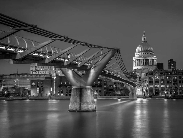 Frank Assaf Il Millennium Bridge e la Cattedrale di St Paul a Londra, Regno Unito europeo cm61X82 Immagine su CARTA TELA PANNELLO CORNICE Orizzontale