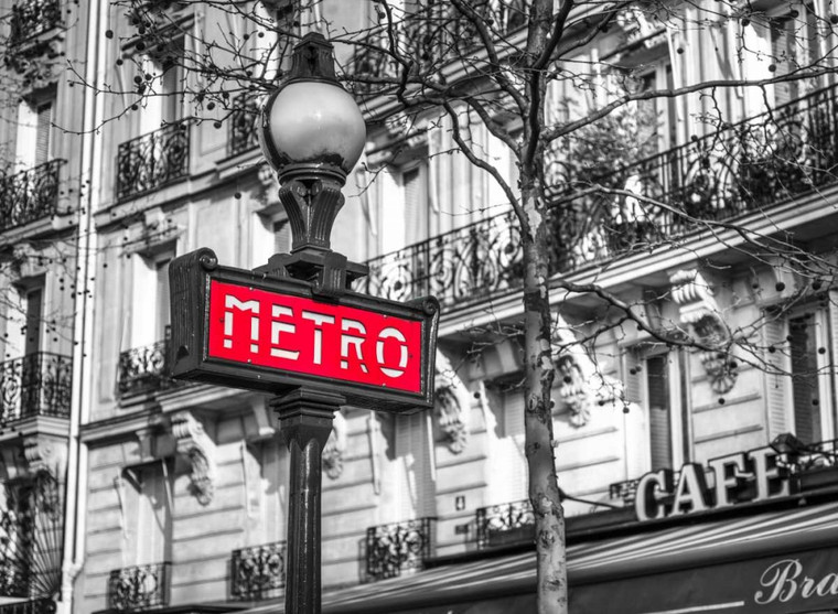 Frank Assaf segno della metropolitana di Parigi europeo cm59X82 Immagine su CARTA TELA PANNELLO CORNICE Orizzontale