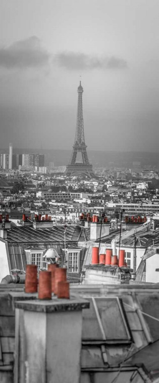 Frank Assaf Paesaggio urbano di Montmartre con la Torre Eiffel, Parigi, Francia europeo cm146X59 Immagine su CARTA TELA PANNELLO CORNICE Verticale