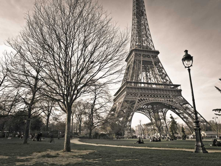 Frank Assaf Vista della torre Eiffel dal parco, Parigi, Francia europeo cm61X82 Immagine su CARTA TELA PANNELLO CORNICE Orizzontale