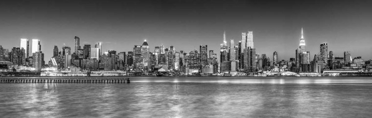 Frank Assaf Vista panoramica della Lower Manhattan, New York Natura cm59X192 Immagine su CARTA TELA PANNELLO CORNICE Orizzontale