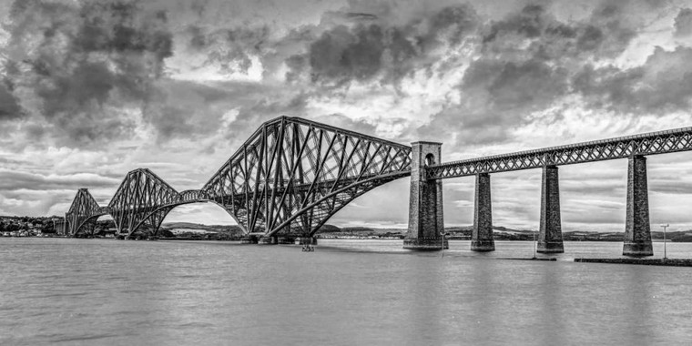 Frank Assaf Forth Bridge, Scozia fotografia cm38X80 Immagine su CARTA TELA PANNELLO CORNICE Orizzontale