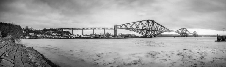 Frank Assaf Forth Bridge e Queensferry, Scozia fotografia cm50X173 Immagine su CARTA TELA PANNELLO CORNICE Orizzontale