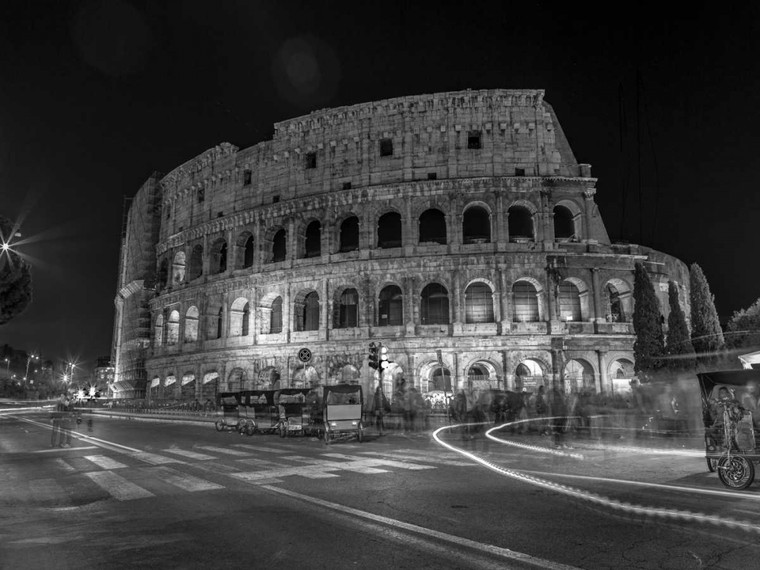 Frank Assaf Famoso Colosseo a Roma, Italia Vintage ? cm57X77 Immagine su CARTA TELA PANNELLO CORNICE Orizzontale