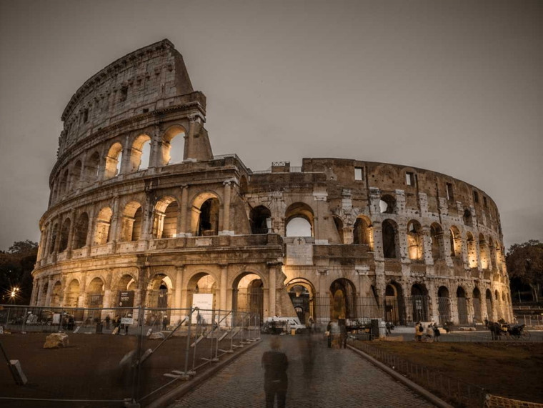 Frank Assaf Famoso Colosseo a Roma, Italia Vintage ? cm61X82 Immagine su CARTA TELA PANNELLO CORNICE Orizzontale