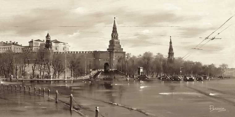 Ryazanov Borowizki, Mosca Paesaggio urbano cm52X107 Immagine su CARTA TELA PANNELLO CORNICE Orizzontale