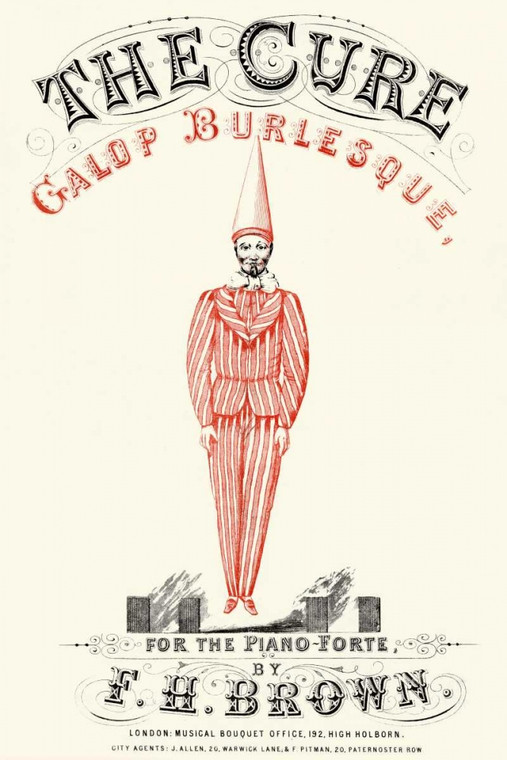 Anonymous Cure   Gallop Burlesque Vintage ? cm109X73 Immagine su CARTA TELA PANNELLO CORNICE Verticale